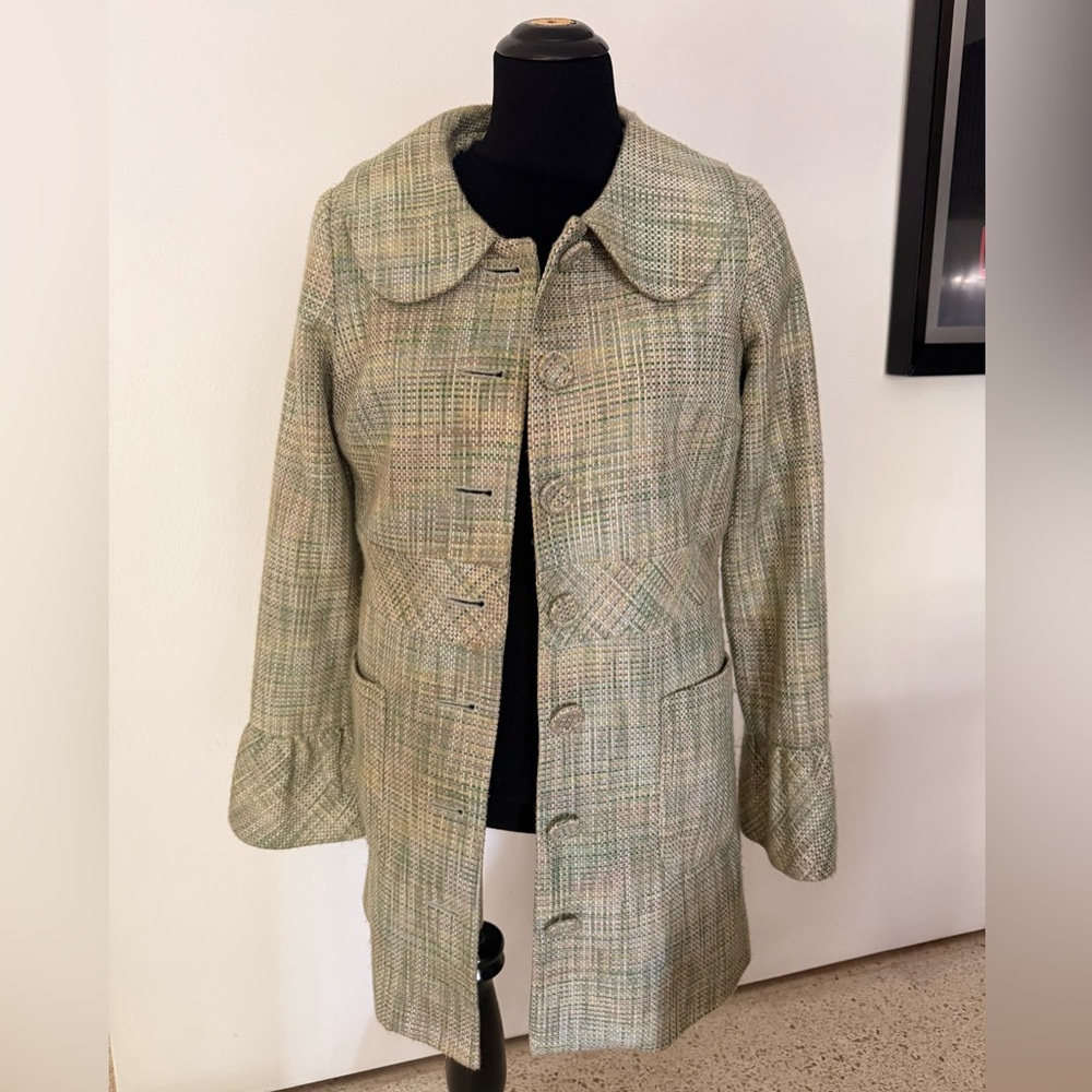 Kenzie Elegant Cream and Green Coat